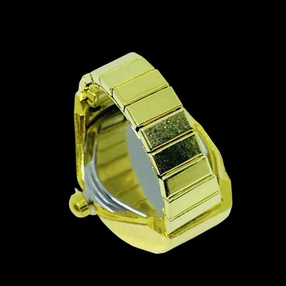 BOZHI Ring Watch Gold Design With Crystals New
